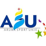 Official logo of Aruba Sport Unie featuring blue ASU typography, a yellow flame design, and multicolored stars on a white background.