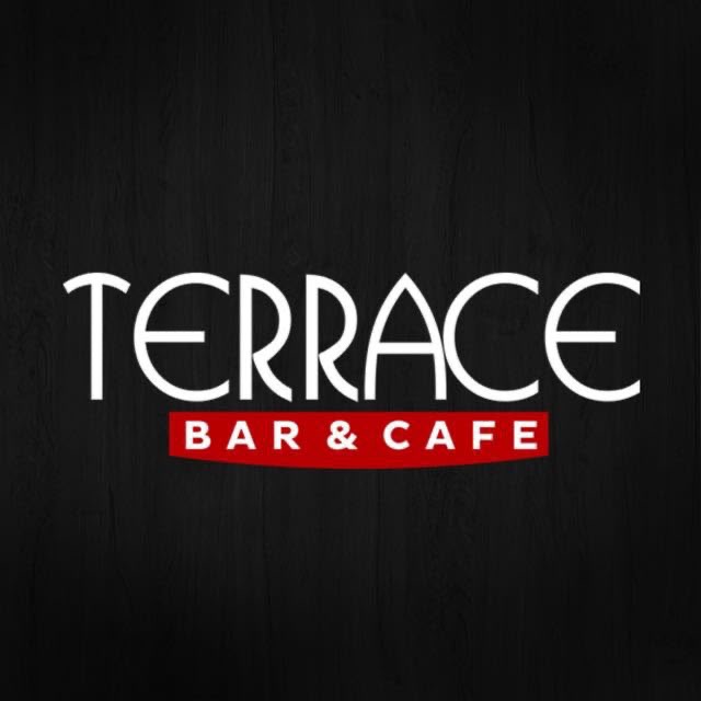Official Terrace Bar & Cafe logo displayed on a dark background.